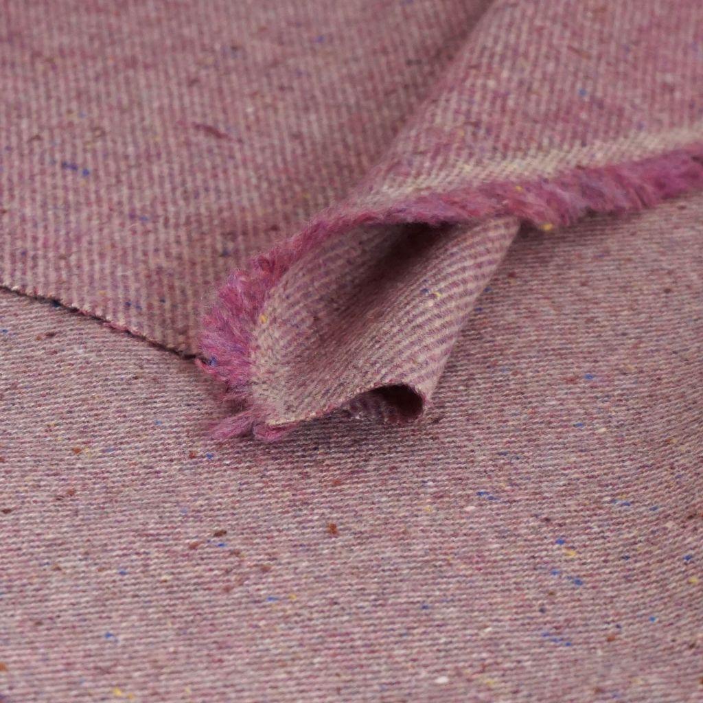 Wollstoff Schurwolle Seide Tweed Italien diagonal altrosa